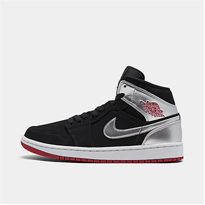 Shop Nike Men's Air Jordan Retro 1 Mid Casual Shoes In Black