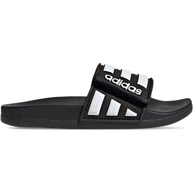 Shop Adidas Originals Adidas Big Kids' Adilette Comfort Adjustable Slide Sandals In Core Black/cloud White