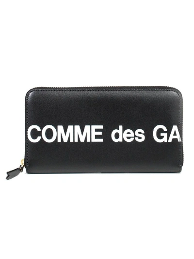 Shop Comme Des Garçons Logo Print Continental Wallet In Black