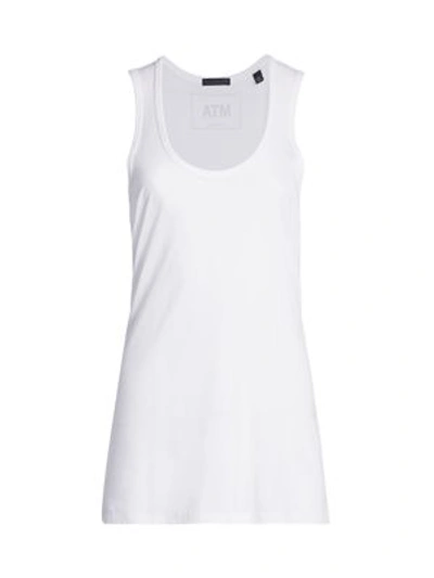 Shop Atm Anthony Thomas Melillo Women's Scoop Neck Jersey Tank Top In White