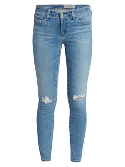 Shop Ag Legging Ankle Mid-rise Distressed Skinny Jeans In 16 Years Composure Destructed