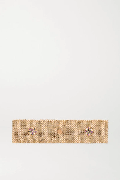 Shop Carolina Bucci Reversible 18-karat Gold, Silk And Diamond Bracelet
