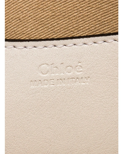 Shop Chloé Small Tess Embossed Croc Shoulder Bag In Brilliant White