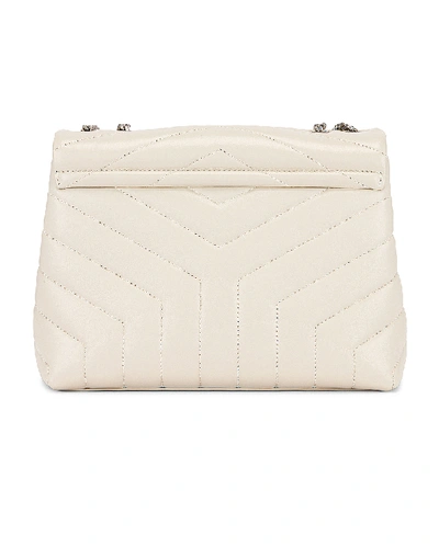 Shop Saint Laurent Small Supple Monogramme Loulou Chain Bag In Crema Soft