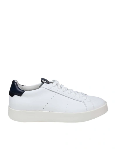 Shop Santoni Sneakers In White Leather In White/blu