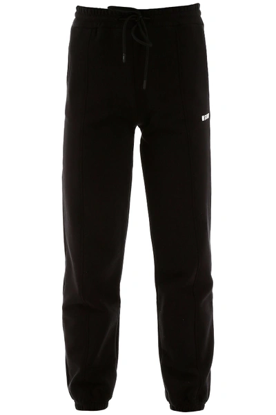 Shop Msgm Micro Logo Jogger Pants In Nero (black)