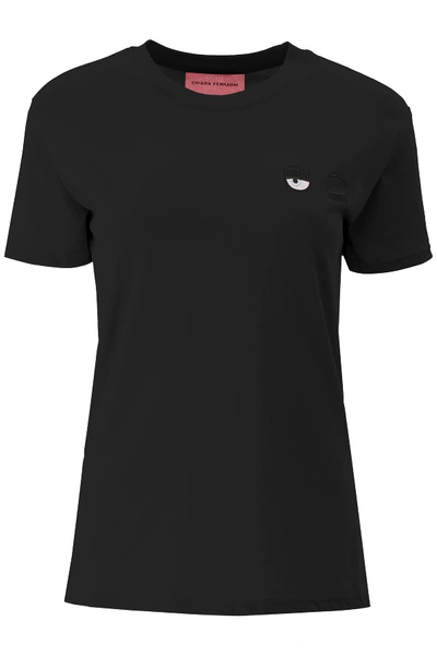Shop Chiara Ferragni Flirting T-shirt In Black (black)