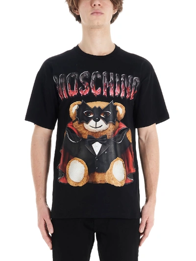 Shop Moschino Bat-teddy T-shirt In Black