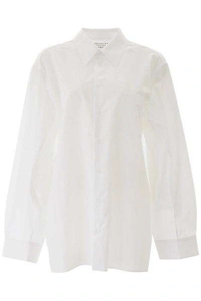 Shop Maison Margiela Oversize Shirt In Optic White (white)