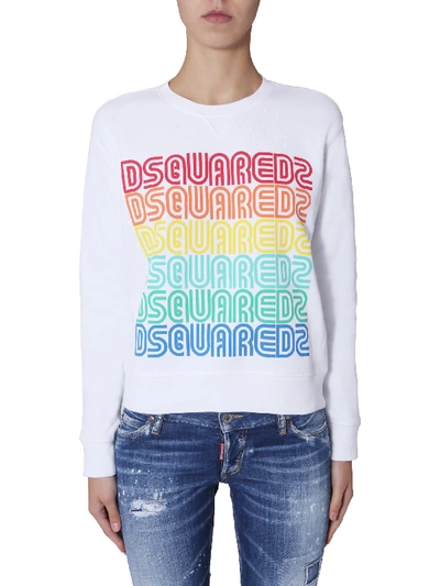 Shop Dsquared2 Crew Neck Sweatshirt In Bianco