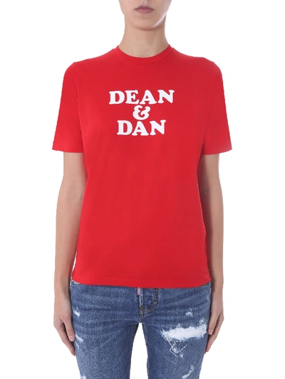 Shop Dsquared2 Round Neck T-shirt In Rosso