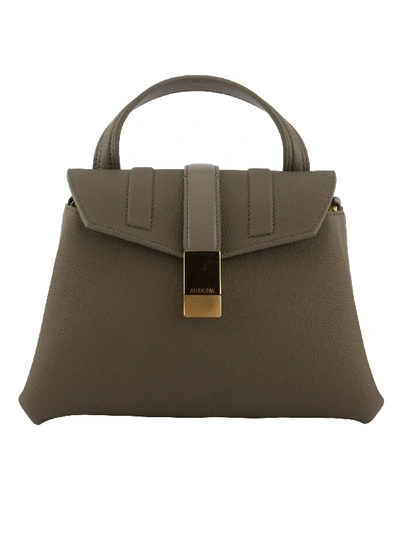 Shop Agnona Pochette Grey Shoulder Bag