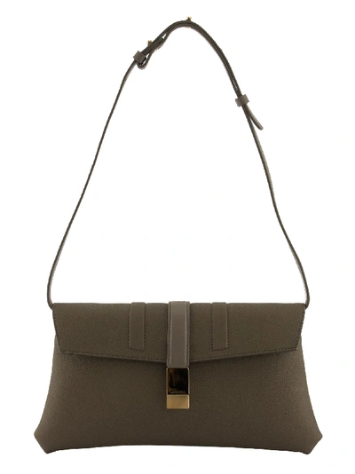 Shop Agnona Logo Plaque Shoulder Bag Arm Grey