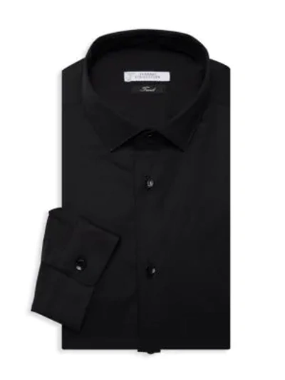 Shop Versace Trend-fit Dress Shirt In Black