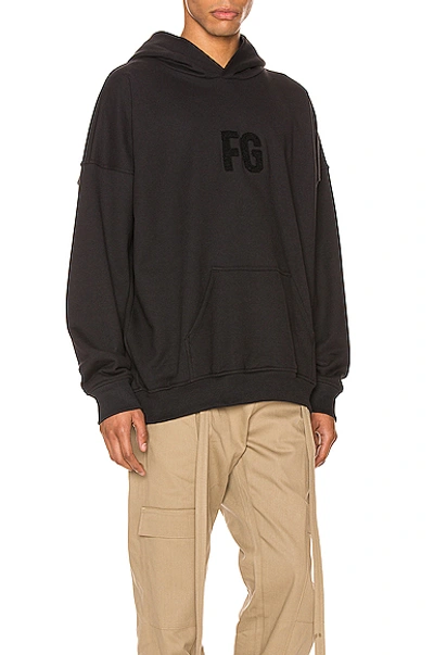 Shop Fear Of God Everyday Fg Hoodie In Vintage Black & Black