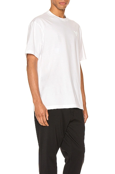 Y-3 Chest Logo Tee In Core White