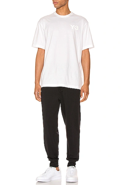 Y-3 Chest Logo Tee In Core White
