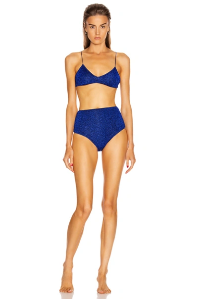 Shop Oseree Bra High Waisted Bikini In Blue