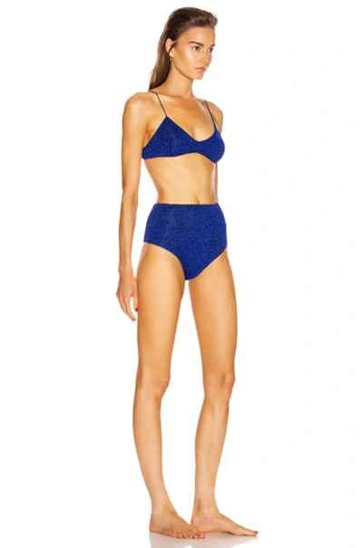 Shop Oseree Bra High Waisted Bikini In Blue