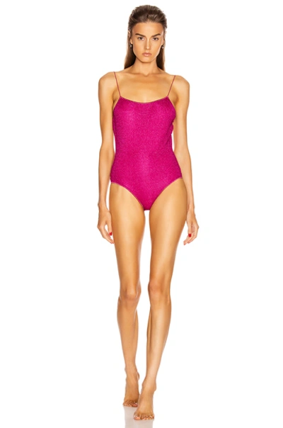 Shop Oseree Maillot Swimsuit In Fuchsia