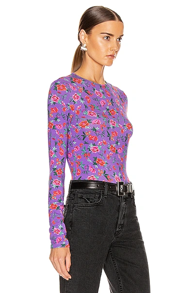 Shop Andamane Cornelia Top In Floral Multi Lilac