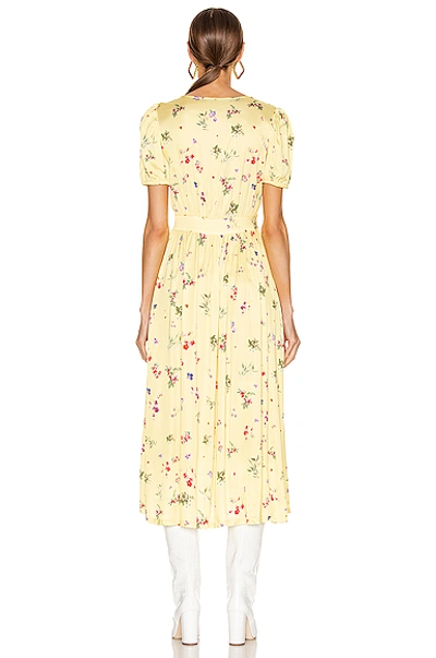 Shop Andamane Cassandra Midi Dress In Small Floral Yellow
