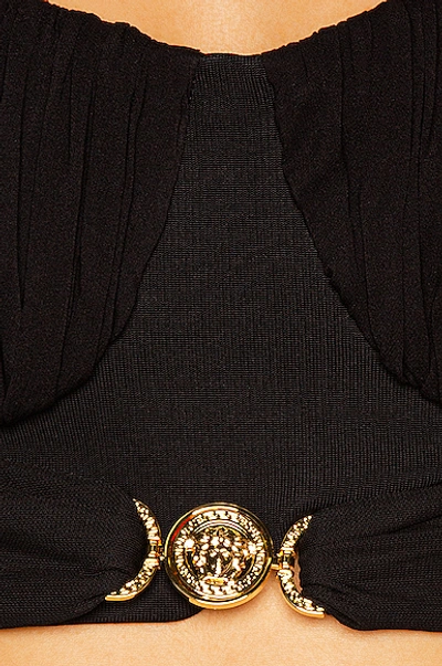 Shop Versace Crop Top In Black