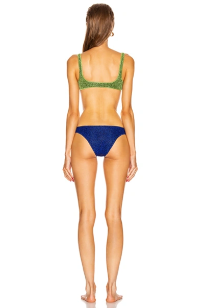 Shop Oseree Colore Sporty Bra Bikini In Green & Blue