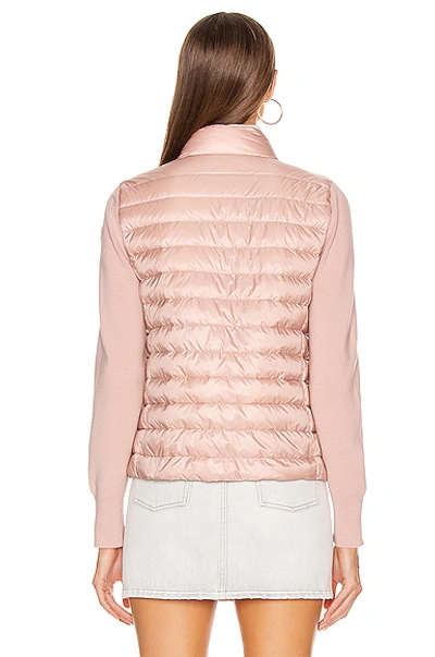 Shop Moncler Cardigan Tricot Jacket In Blush