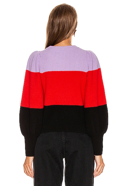 Shop A.l.c . Sammy Sweater In Purple,red,stripes In Wisteria, Red & Black