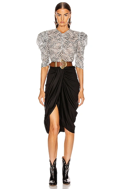 Shop Isabel Marant Eddie Top In Ecru & Black