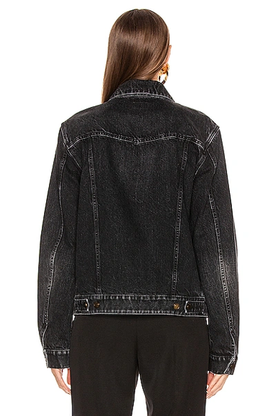 Shop Saint Laurent Boyfriend Jacket In Vintage Carbon
