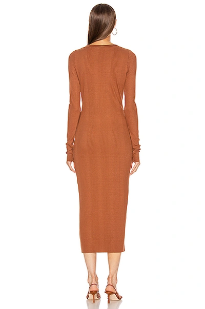 Shop The Range Division Rib Button Front Midi Dress In Whiskey