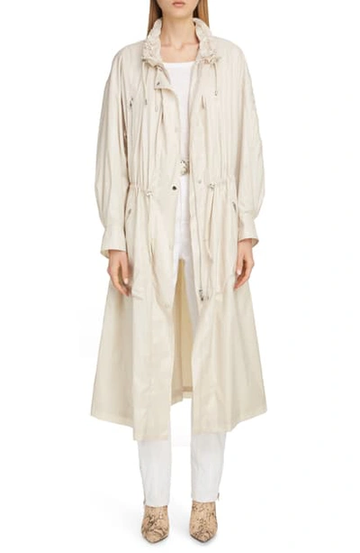 Shop Isabel Marant Drawcord Detail Trench Coat In Mastic