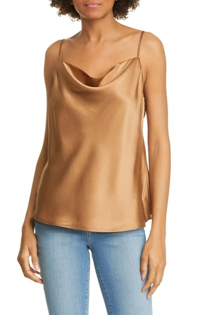 Shop L Agence Kay Cowl Neck Silk Tank In Canyon