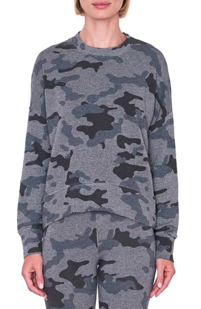 Shop Sundry Camo Oversize Sweatshirt In Heather Grey