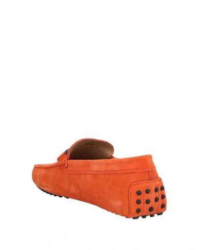 Shop Tod's Man Loafers Orange Size 9 Leather