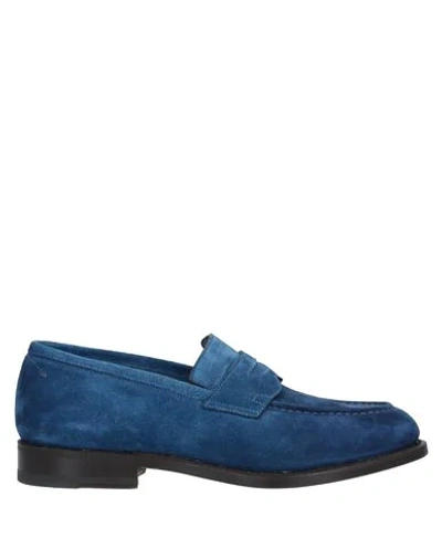 Shop Santoni Loafers In Blue