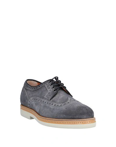 Shop Santoni Laced Shoes In Grey