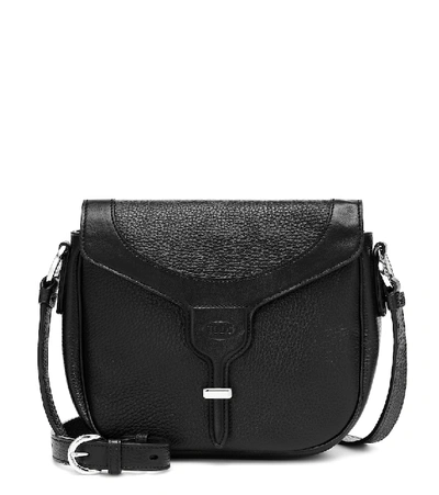 Shop Tod's Joy Medium Leather Crossbody Bag In Black