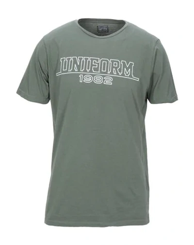 Shop Uniform Man T-shirt Military Green Size S Cotton