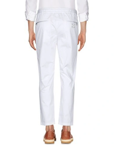 Shop Dolce & Gabbana Man Pants White Size 40 Cotton, Elastane, Zamak, Calfskin