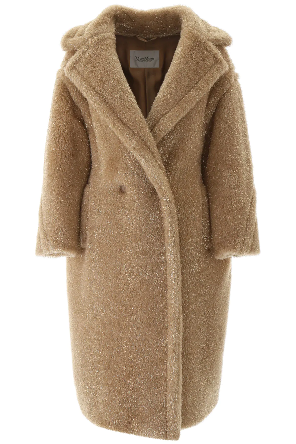Max Mara Lurex Teddy Coat In Beige,gold | ModeSens