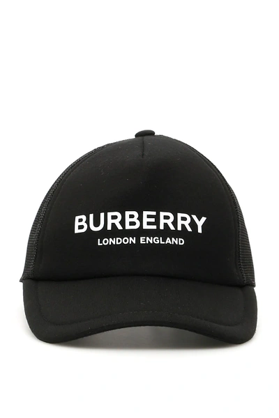 Shop Burberry Logo Trucker Cap In Black