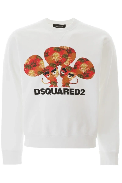 Shop Dsquared2 Logo Print Sweatshirt In White