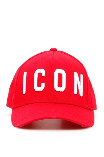 Shop Dsquared2 Icon Baseball Cap In Red,white