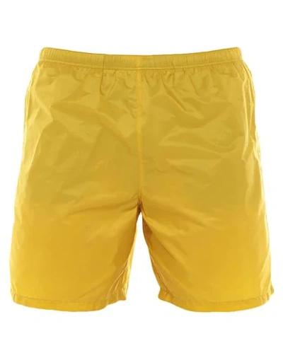 Shop Prada Swim Shorts In Ocher