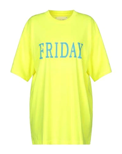 Shop Alberta Ferretti Woman T-shirt Yellow Size S Polyester, Cotton