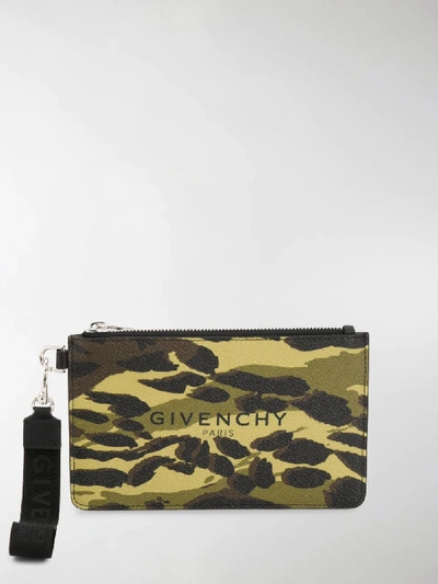 Shop Givenchy Camouflage Print Pouch Bag In Green
