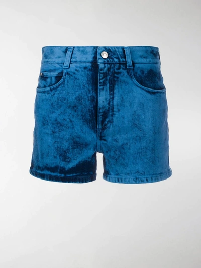 Shop Stella Mccartney Bleached Denim Shorts In Blue